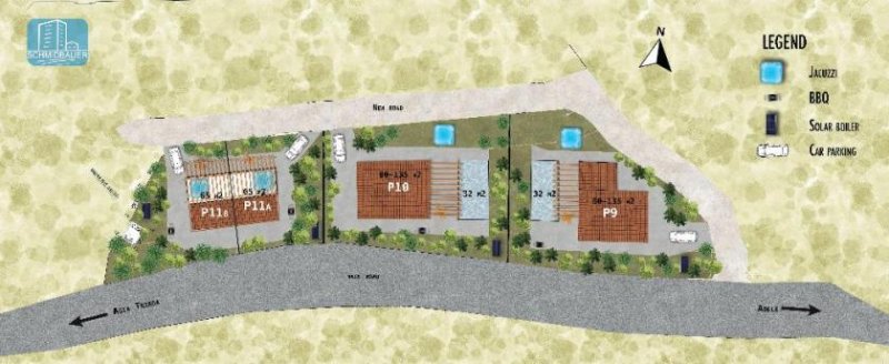 Ag. Triada bei Rethymno Kreta, Ag. Triada Rethymno: Neubau-Projekt! Moderne Doppelhaushälfte zu verkaufen Haus kaufen